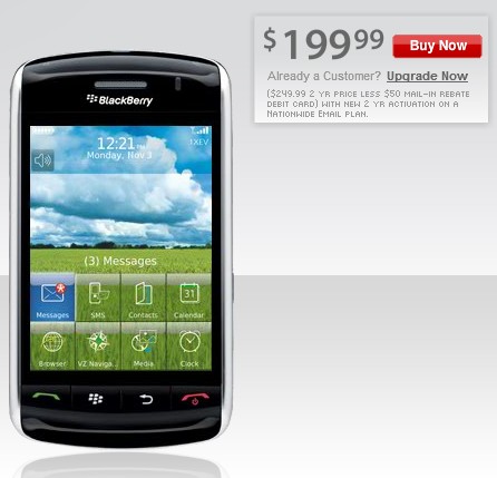 Smartphone on Verizon Releases The Blackberry Storm 9530 Touch Smartphone In The Us