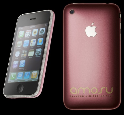 white iphone 3gs front. amosu Diamond Pink iPhone 3G