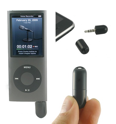 This is a mini microphone for iPod Touch 2G, iPod nano 4G and iPod Classic 