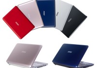 MSI Wind U100 PLUS Netbook in Rose Champagne and Metallic Blue