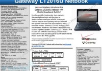 Gateway LT2016u Netbook for Verizon