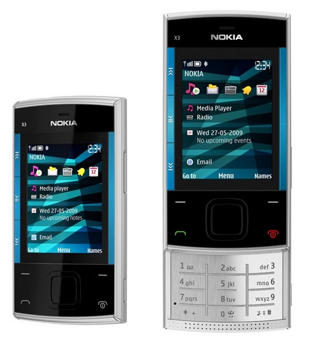 Nokia Slide Phone Blue and Silver