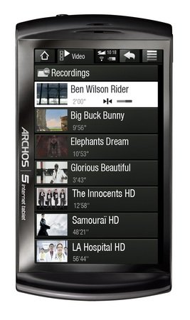 Archos 5 Internet Tablet with Android vertical Archos 5 Internet Tablet with Android vertical