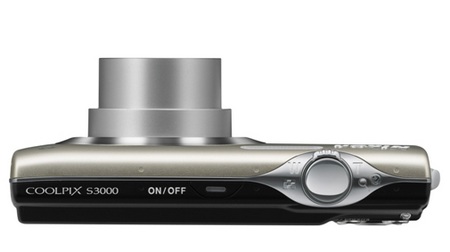 Nikon CoolPix S3000 digital camera top Nikon CoolPix S3000 digital camera top