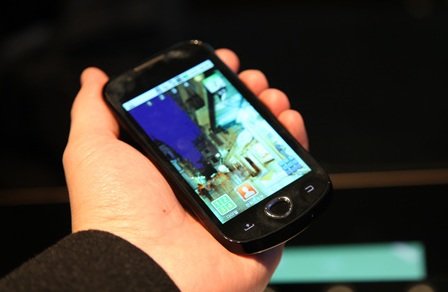 Samsung SHW-M100S Android 2.1 Phone for Korea on hand Samsung SHW-M100S Android 2.1 Phone for Korea on hand