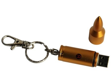 ActiveMP Gold Bullet USB Flash Drive keyring