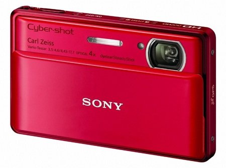 Sony Cyber-shot DSC-TX100V Digital Camera with Full HD Video Recording and 3D Image Capturing red