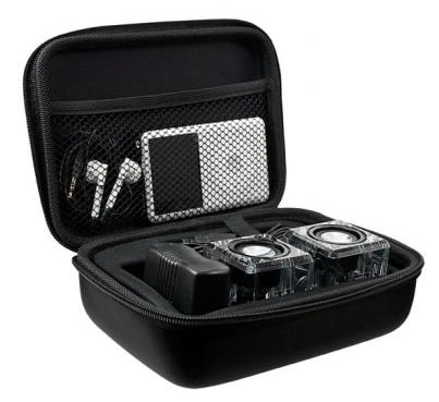i.Sound Ice Crystal Compact Speakers in case