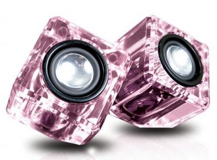 i.Sound Ice Crystal Compact Speakers pink