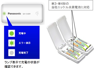 Panasonic QE-CV201-W wireless AA AAA battery charger