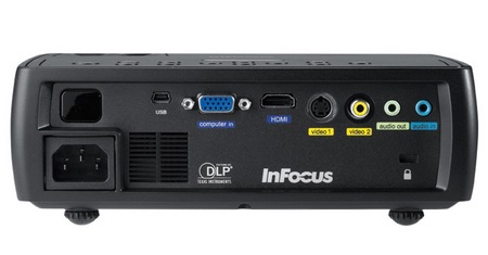 InFocus IN1110 and IN1112 Projectors Back