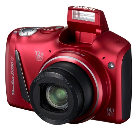 Canon PowerShot SX150 IS 12x Zoom Digital Camera red