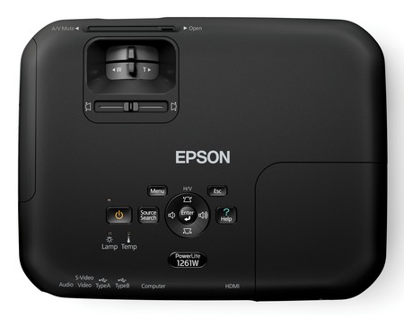 Epson PowerLite 1221 and PowerLite 1261W Portable Projectors top