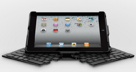 Logitech Fold-Up Keyboard for iPad 2 front unfolding