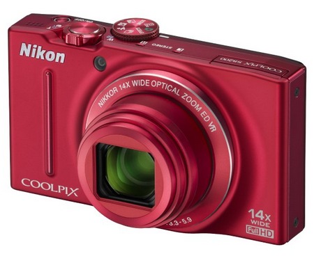 Nikon CoolPix S8200 Compact Camera with 14x Optical Zoom red