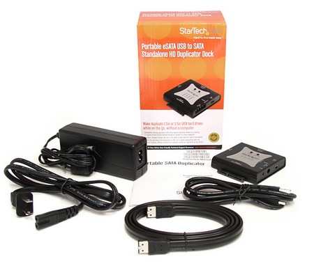 StarTech SATDUPUE Portable SATA Hard Drive Duplicator items included
