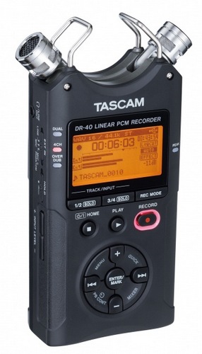 TASCAM DR-40 Handheld 4-Track Recorder angle