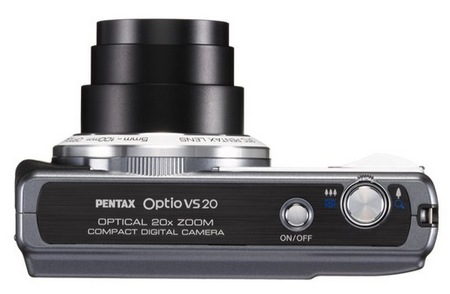 Pentax Optio VS20 Digital Camera with Vertical Shutter Button top