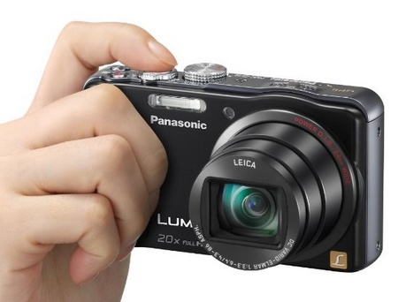 Panasonic LUMIX DMC-ZS20 20x Zoom Camera on hand