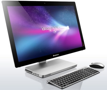 Lenovo IdeaCentre A720 Touchscreen All-in-One PC Folds Flat keyboard mouse