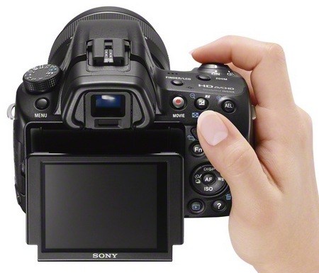 Sony Alpha SLT-A37 Entry-level DSLR Camera on hand