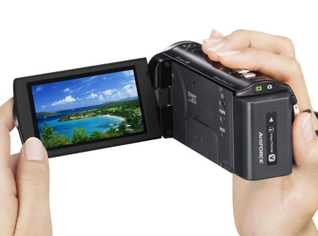 Sony Handycam HDR-CX260V Full HD Camcorder on hand Sony Handycam HDR-CX260V Full HD Camcorder on hand