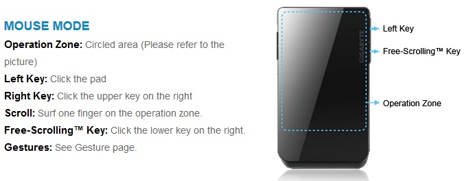 Gigabyte Aivia Xenon Dual-mode Touchpad Mouse mouse mode Gigabyte Aivia Xenon Dual-mode Touchpad Mouse mouse mode