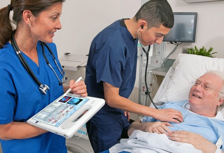 Motion Computing C5t Rugged Tablet PC with Ivy Bridge healthcare in use Motion Computing C5t Rugged Tablet PC with Ivy Bridge healthcare in use
