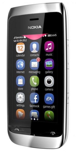 Nokia Asha 309 S40 Touchscreen Phone angle