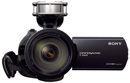 Sony Handycam NEX-VG30H Interchangeable Lens Camcorder SELP-18200 E PZ Lens front