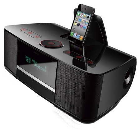 Edifier Esiena Bluetooth Speakers with iPhone ipod dock angle Edifier Esiena Bluetooth Speakers with iPhone ipod dock angle