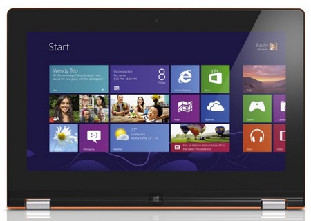 Lenovo IdeaPad Yoga 11 Convertible Hybrid Notebook Tablet Windows 8 stand front Lenovo IdeaPad Yoga 11 Convertible Hybrid Notebook Tablet Windows 8 stand front
