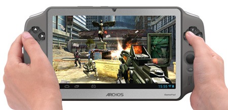 Archos GamePad 7-inch Android Gaming Tablet on hand