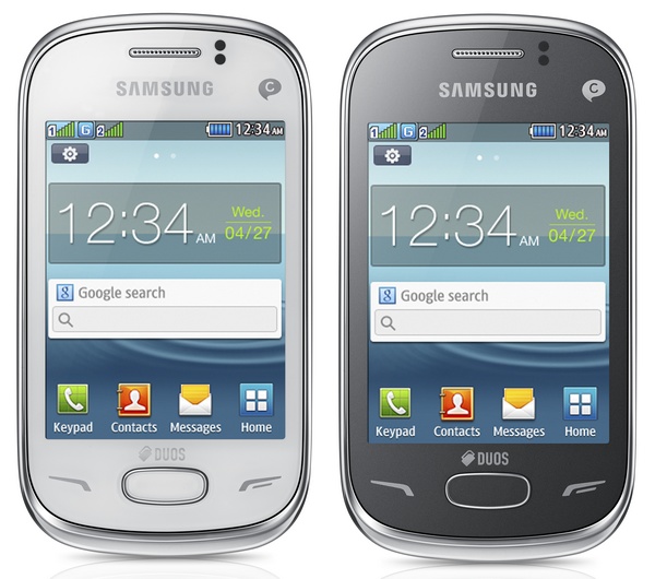 Samsung REX 70 (GT-S3802) smart feature phone white silver