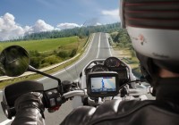 TomTom Rider Navigation Device for Bikers in use