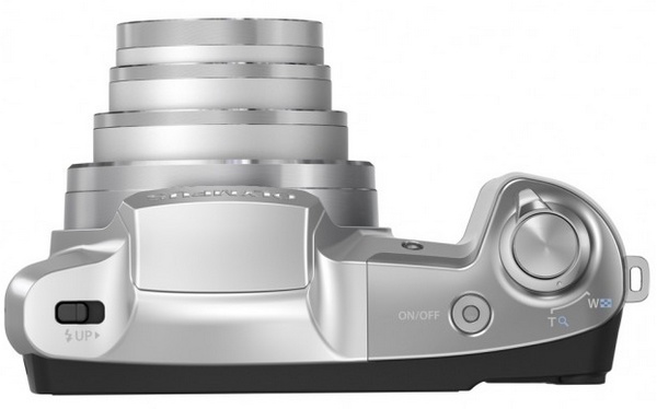 Olympus STYLUS SZ-16 iHS long-zoom camera silver top